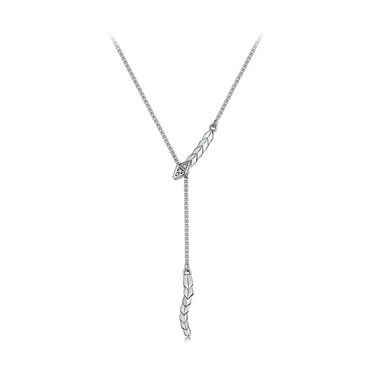 JEW007NEC            925 Sterling Silver Snake Pendant Necklace Gothic  for Women - Klixstore