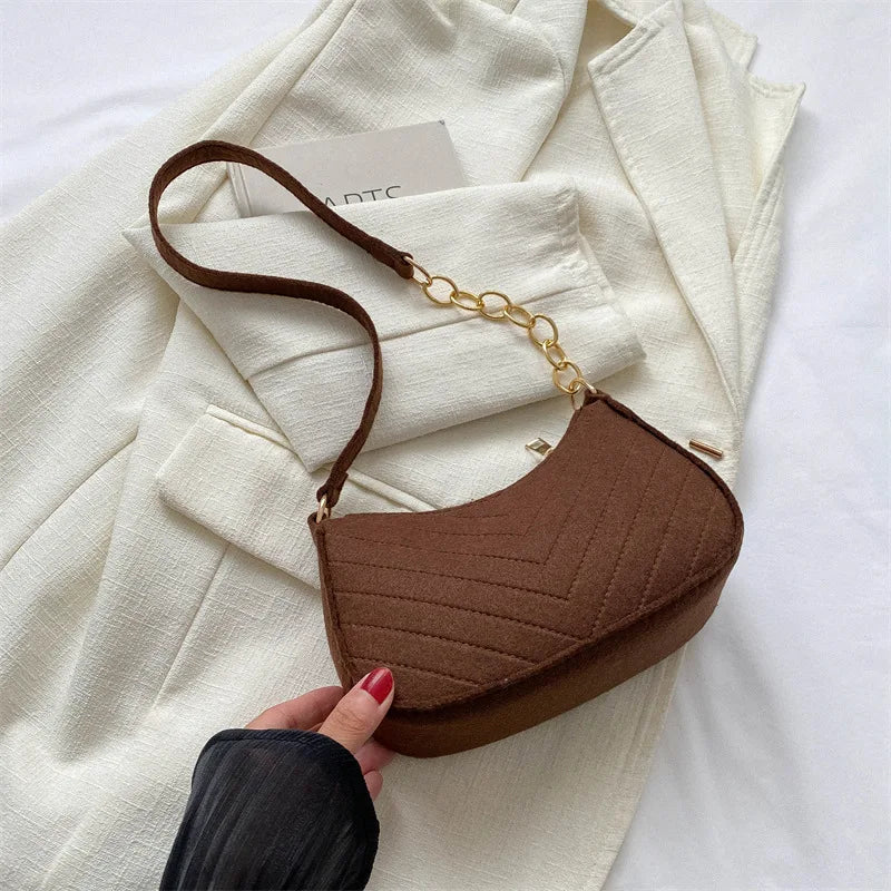 Women's Mini Felt Crescent Bag