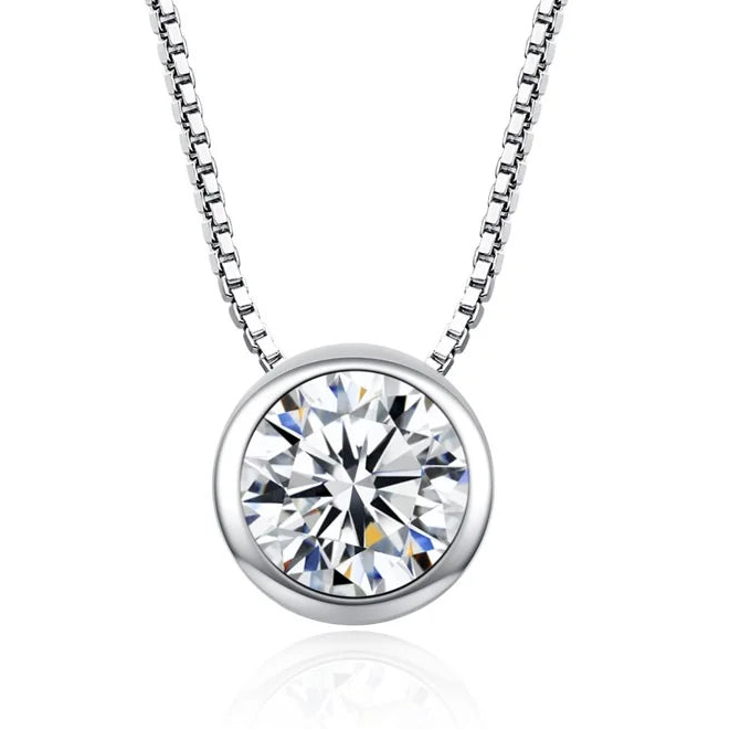 925 Sterling Silver CZ Pendant Necklace for Women