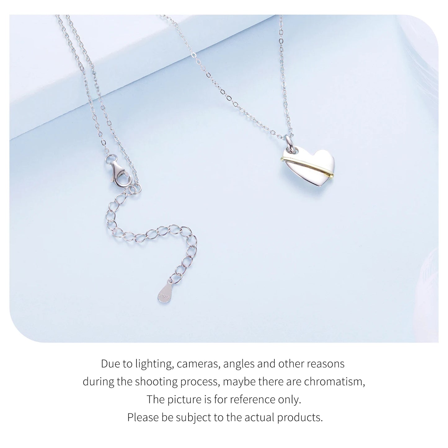 Two-tones Hug Heart  Necklace