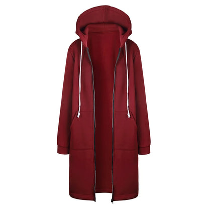 Thick Hooded Zip Up Sweatshirt Dress