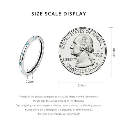 JEW034   Genuine 925 Sterling Silver Star  Women Turquoise Ring - Klixstore