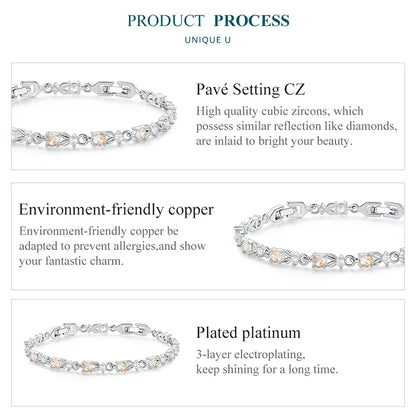 Luxury Rose Gold Multicolor Zircon Bracelet