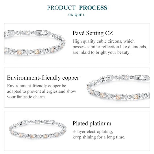 Luxury Rose Gold Multicolor Zircon Bracelet