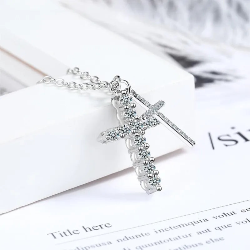 Silver Brilliant Crystal Pendant Necklace for Women
