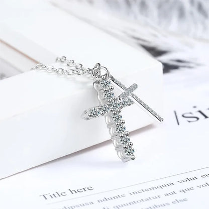 Silver Brilliant Crystal Pendant Necklace for Women