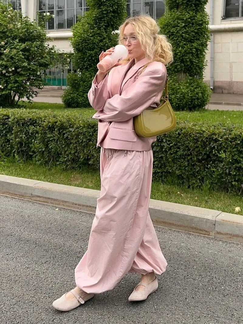 CLO002PT
Fashion Woman Clothes 2025 Autumn Wide Leg Pants Ladies Loose Solid Cotton Pants - Klixstore