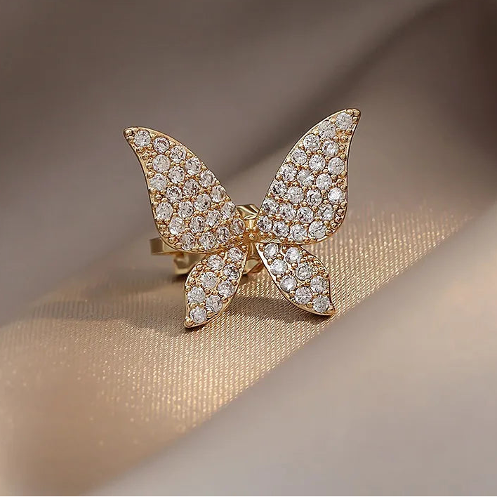 Green Zircon Butterfly Earrings