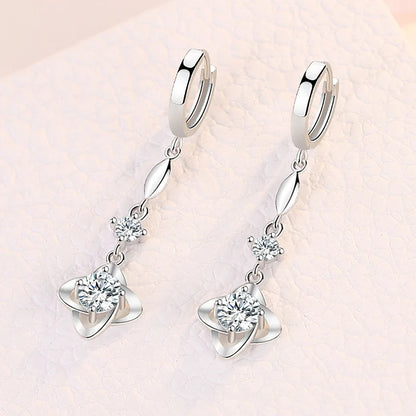 925 Sterling Silver Charm Hoop Earrings
