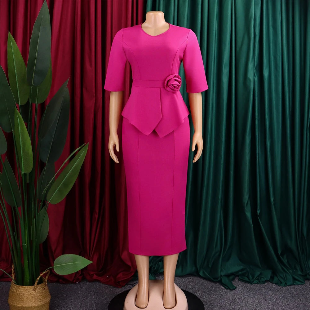 Floral Appliqué Sheath Dress