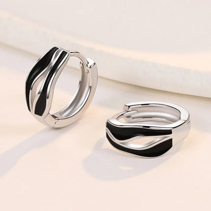 925 Sterling Silver Original Charm Double Hoop Earrings