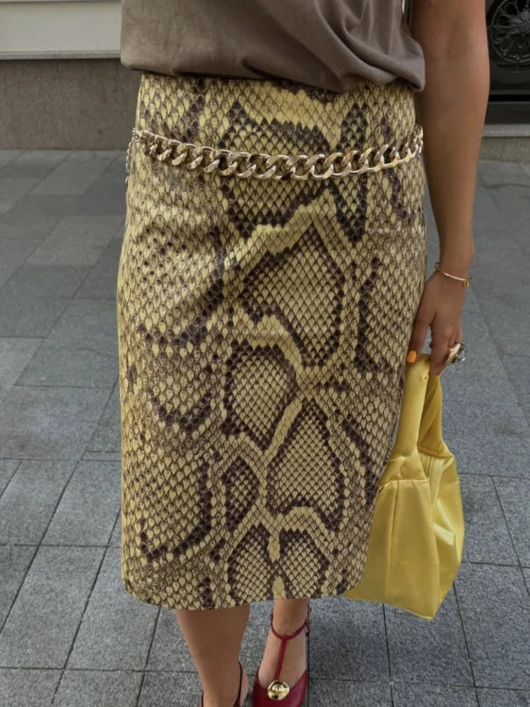 Sexy High Waist Serpentine Skirts Chic