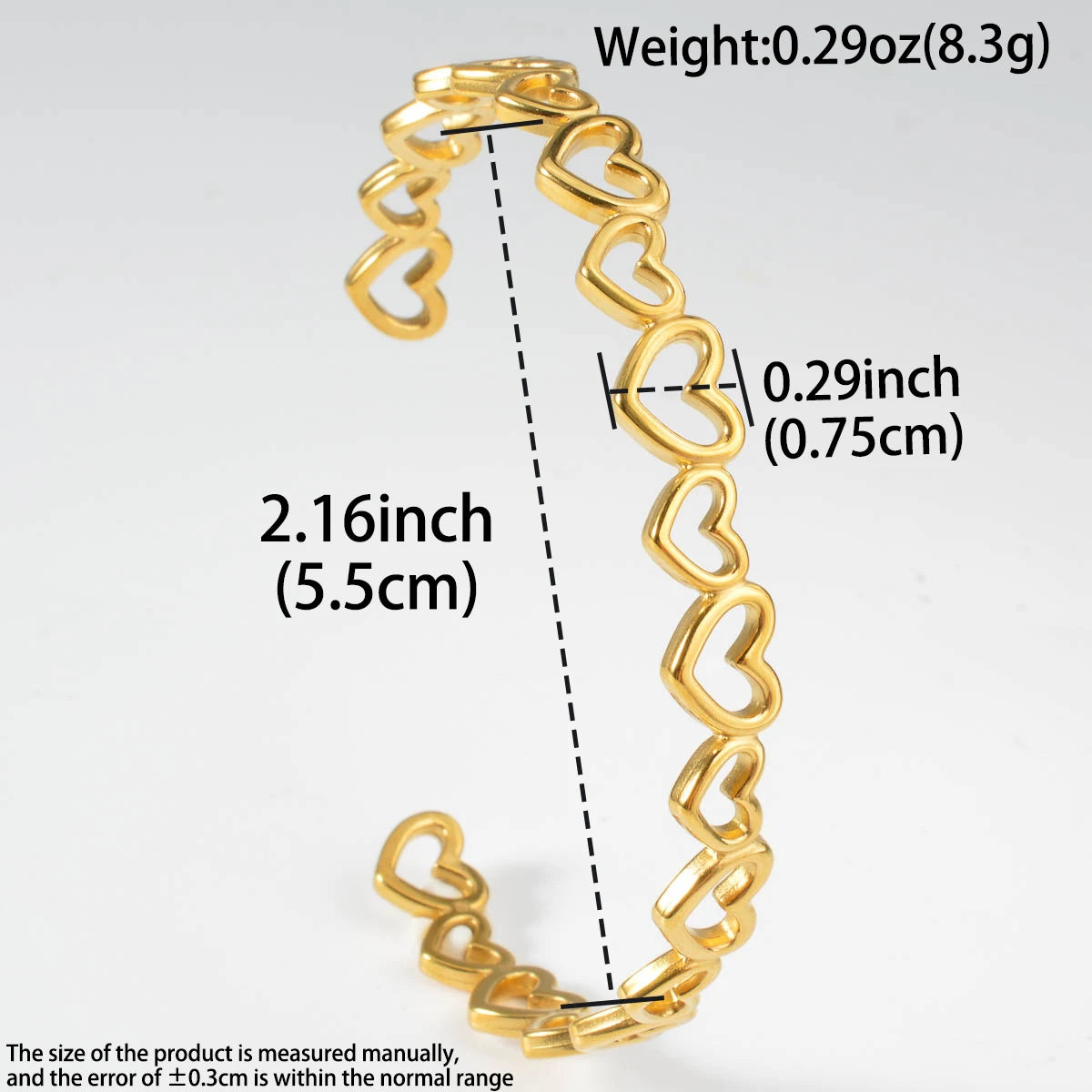 Heart Shaped Cuff Bracelet