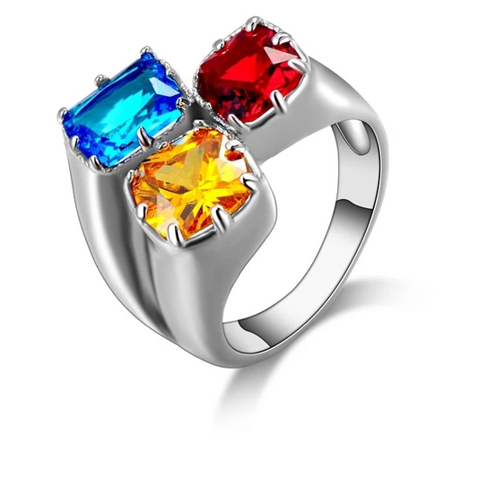 Luxury 925 Sterling Silver Cubic Zircon Engagement Ring for Women