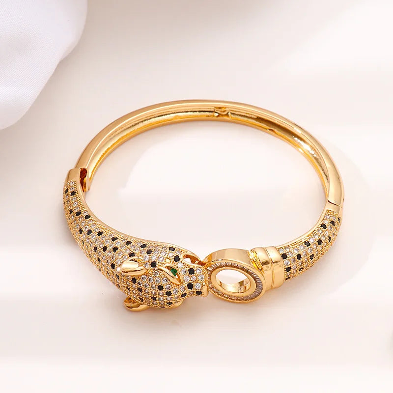Leopard Diamond Bangle Bracelet