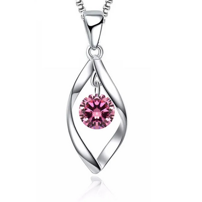 Custom Pearl Crystal 925 Sterling Silver Pendant Necklace for Women