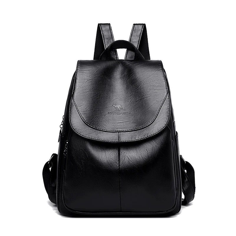 Vintage High-Quality Leather Backpack for Women