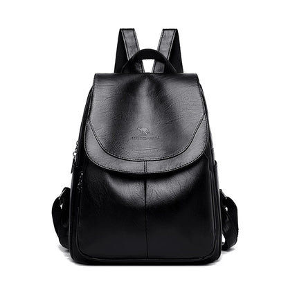 Vintage High-Quality Leather Backpack for Women