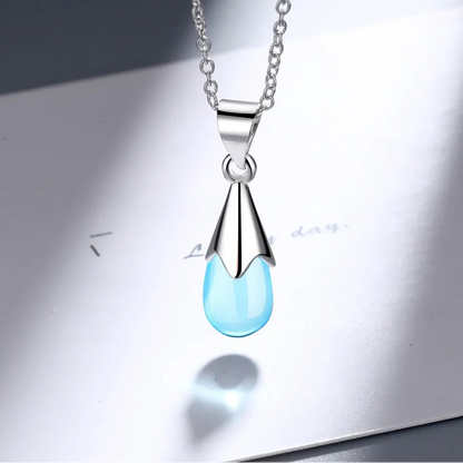 925 Sterling Silver Sky Blue Pendant Necklace for Women