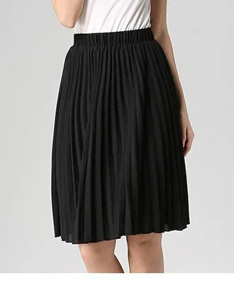 Women's Vintage Chiffon Pleated High Waist Skirt