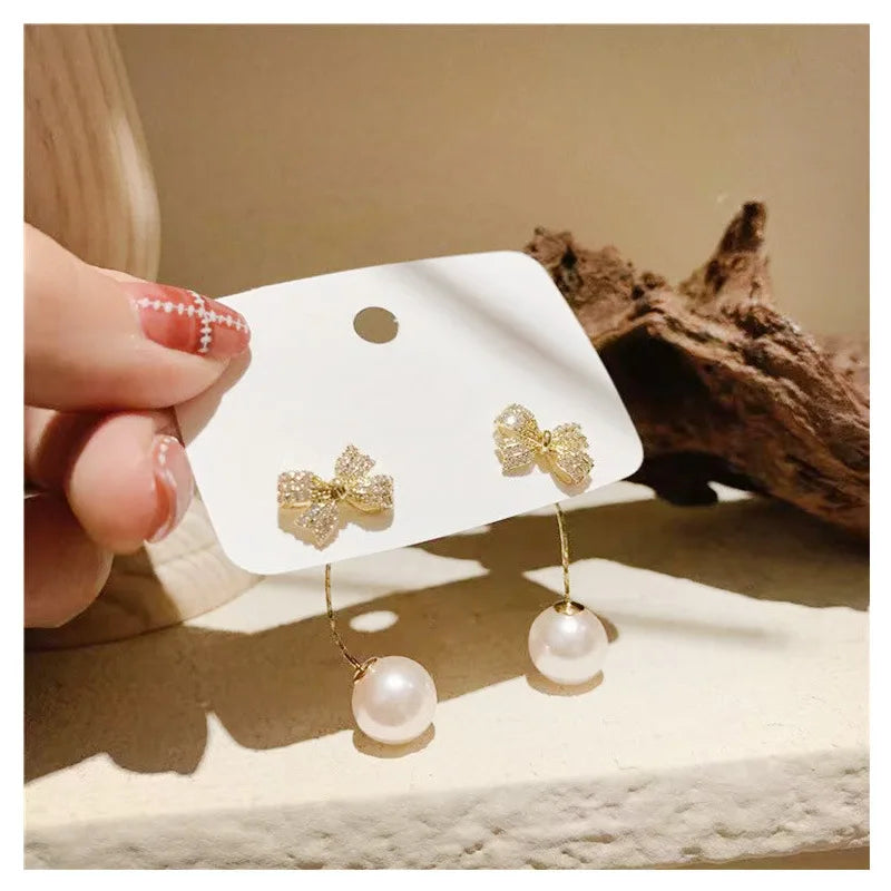 Retro Pearl Water Drop Earrings