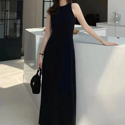 Elegant Sleeveless A-Line Long Dress