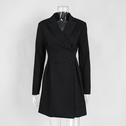 Elegant Double Breasted Blazer Dress for Women