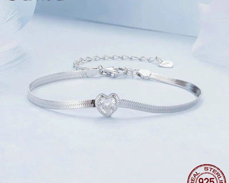 925 Silver Punk Herringbone Snake Bracelet