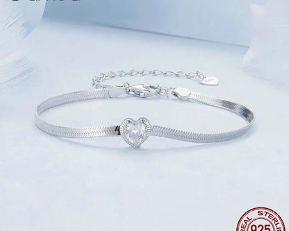 925 Silver Punk Herringbone Snake Bracelet