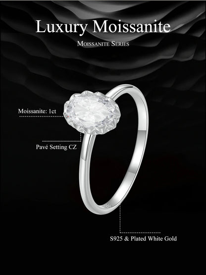 JEW026R   Moissanite Engagement Ring, Women's Solitaire Moissanite - Klixstore