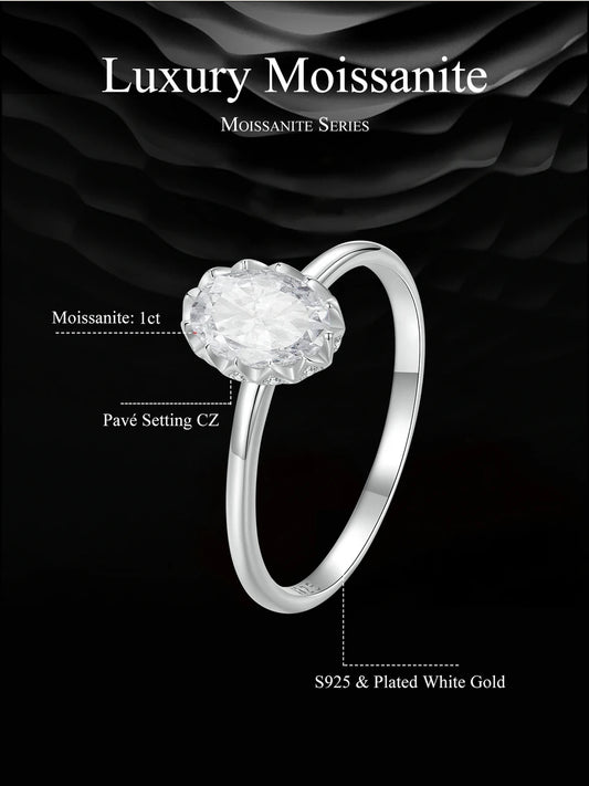 JEW026R   Moissanite Engagement Ring, Women's Solitaire Moissanite - Klixstore