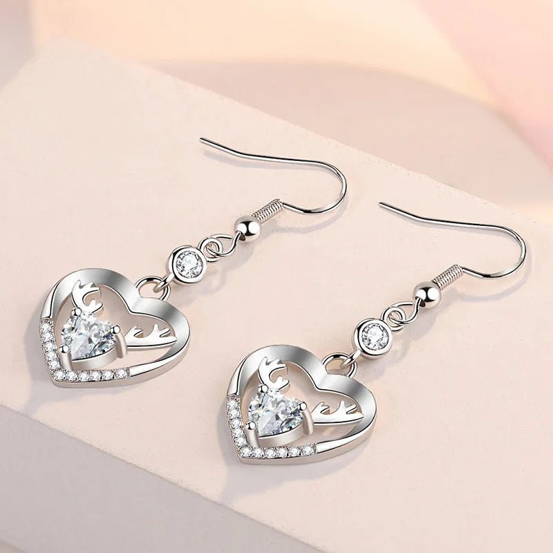 925 Sterling Silver Original Charm Double Hoop Earrings