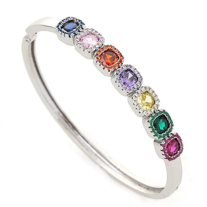 Colored Zircon Gold Bangle