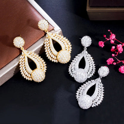 Water Drop Cubic Zircon Dangle Earrings