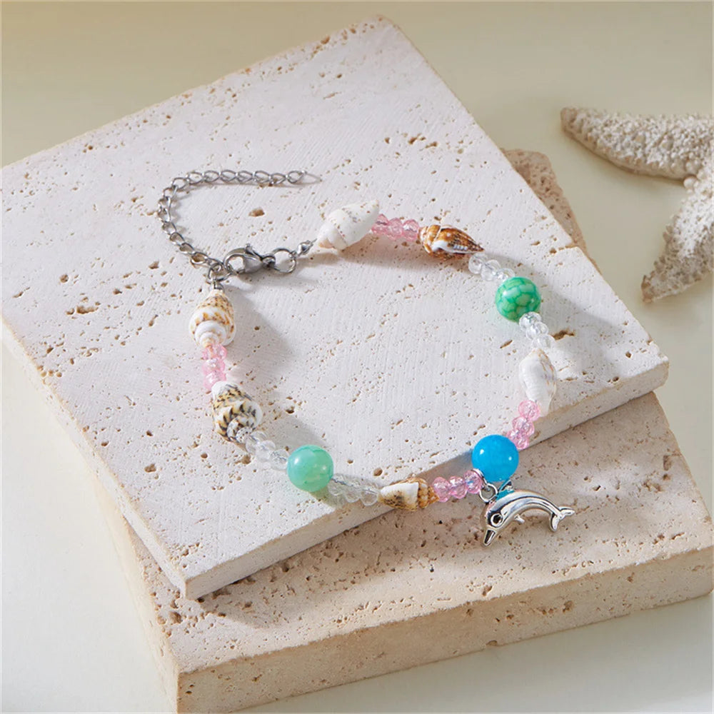Shell Beads Dolphin Starfish Bracelet