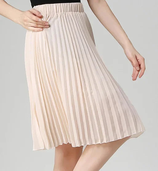 Women's Vintage Chiffon Pleated High Waist Skirt