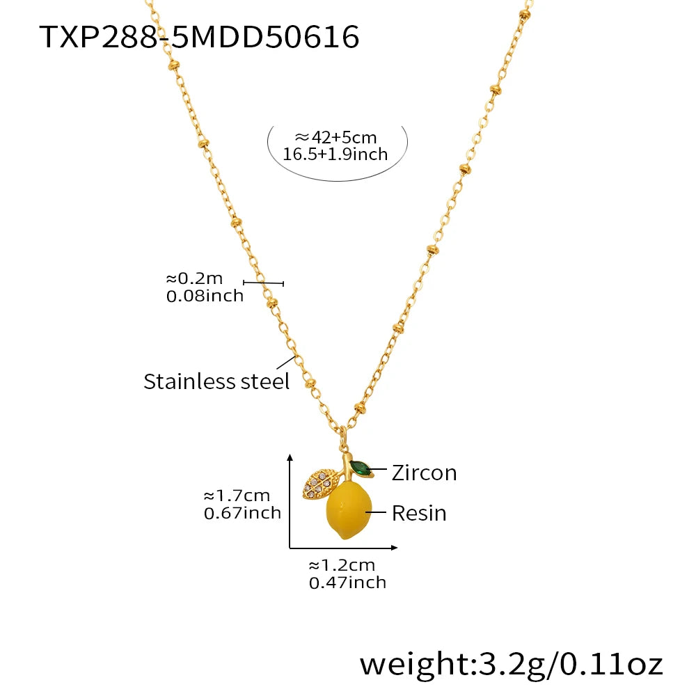 Handmade Lemon Beaded Jewelry Necklace for Women