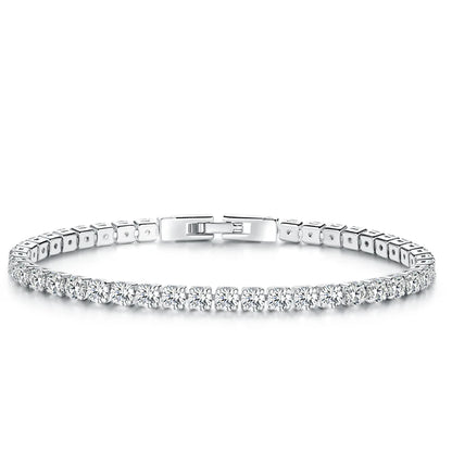 Platinum Plated Multicolor Tennis Bracelet