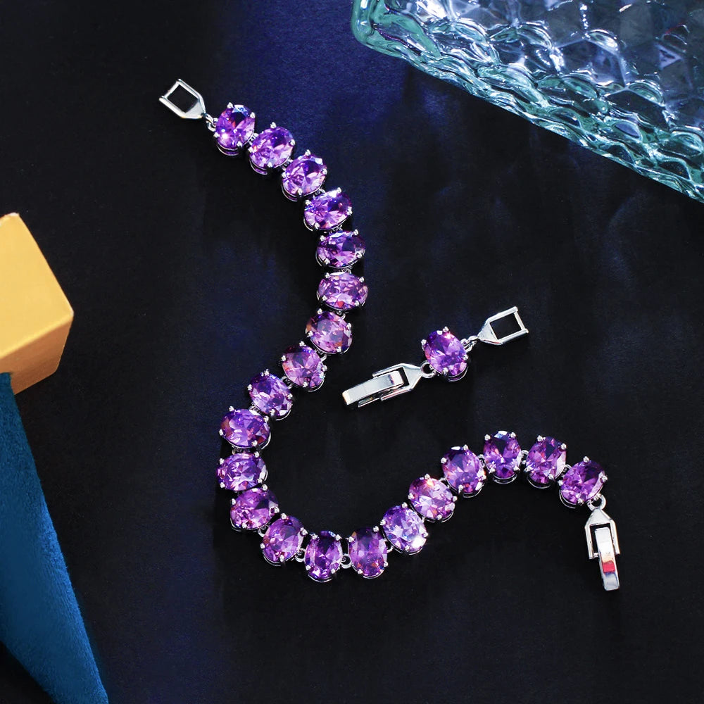 Crystal Tennis Oval CZ Bracelet