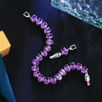 Crystal Tennis Oval CZ Bracelet