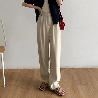 Suit Pants High Waist Straight