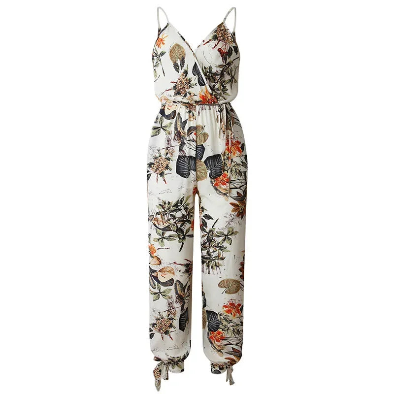 Bohemian Floral Print Summer Jumpsuit