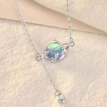 Moonlight Stone Planet Necklace for Women