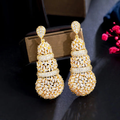 Gold Disc Balls Dangle Earrings