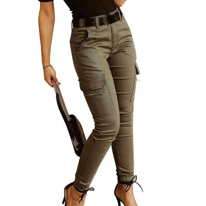 Low Waist Slim Cargo Pants for Women