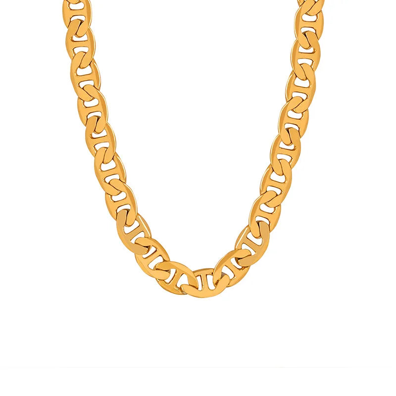 18k Gold Chunky Chain Necklace for Women