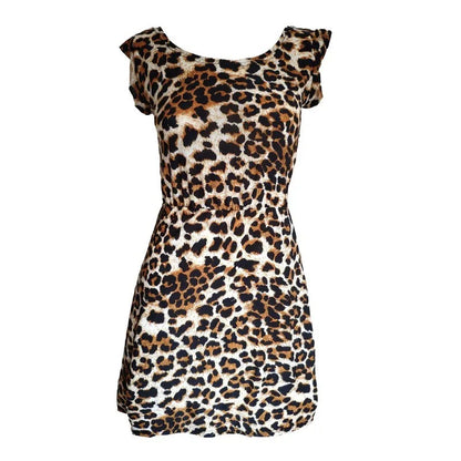 Leopard Print Sleeveless Wrap Mini Dress