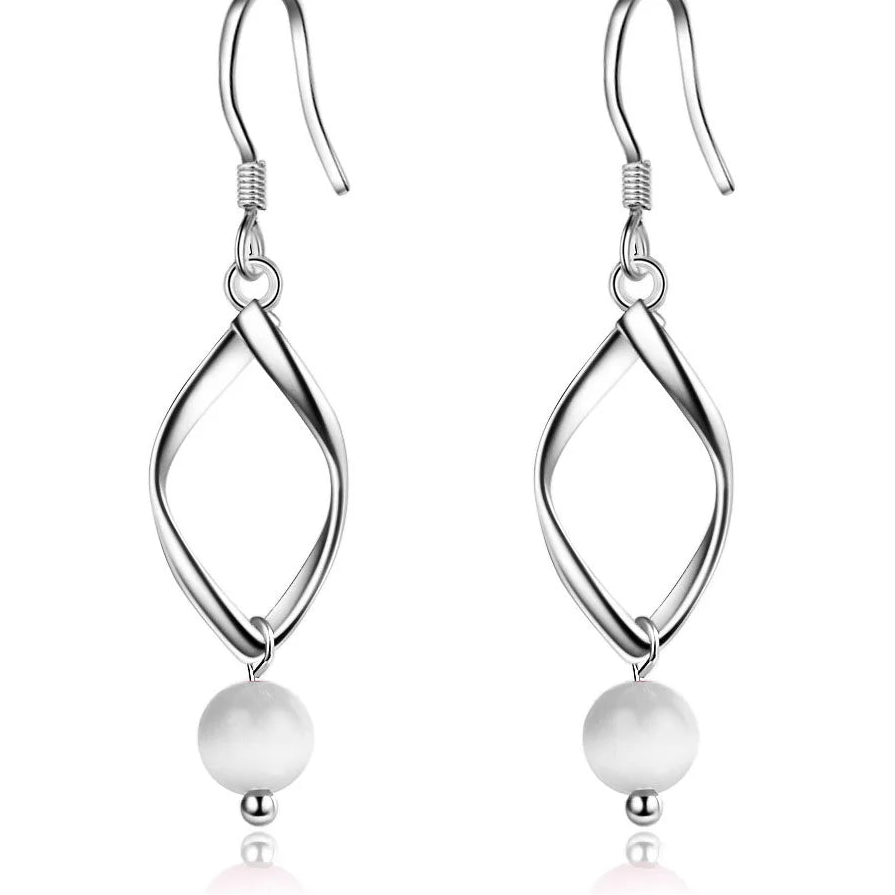925 Sterling Silver Leaf Dangle Earrings for Women