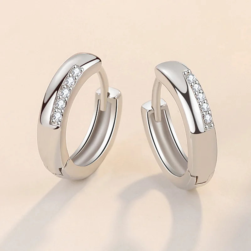 925 Sterling Silver Original Charm Double Hoop Earrings