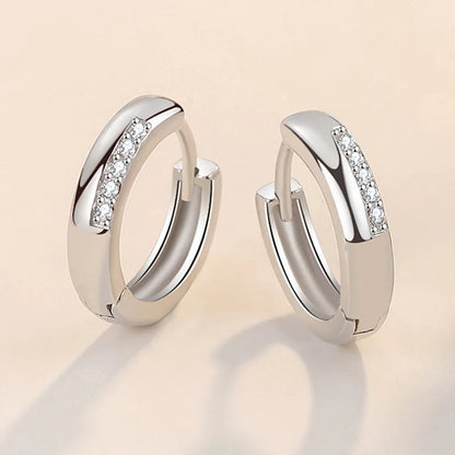 925 Sterling Silver Original Charm Double Hoop Earrings